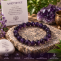 Amethyst Crystal Bracelet – Natural Purple Gemstone Beads