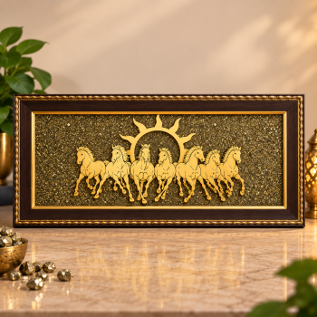 7 Running Horses Pyrite Photo Frame – 12 × 6 Inch