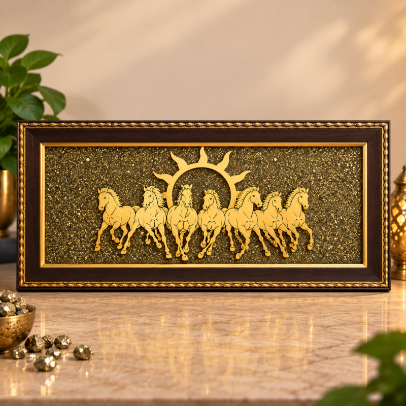 7 Running Horses Pyrite Photo Frame – 12 × 6 Inch 7 Running Horses Pyrite Photo Frame – 12 × 6 Inch